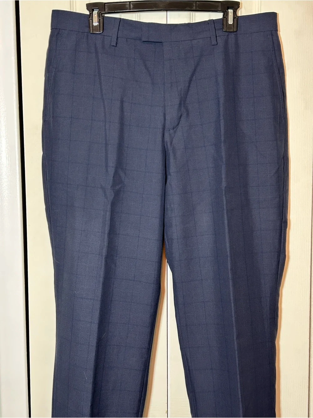 Banana Republic Men's Dress Pants 34x32 Standard Fit Non-Iron Navy Checkered